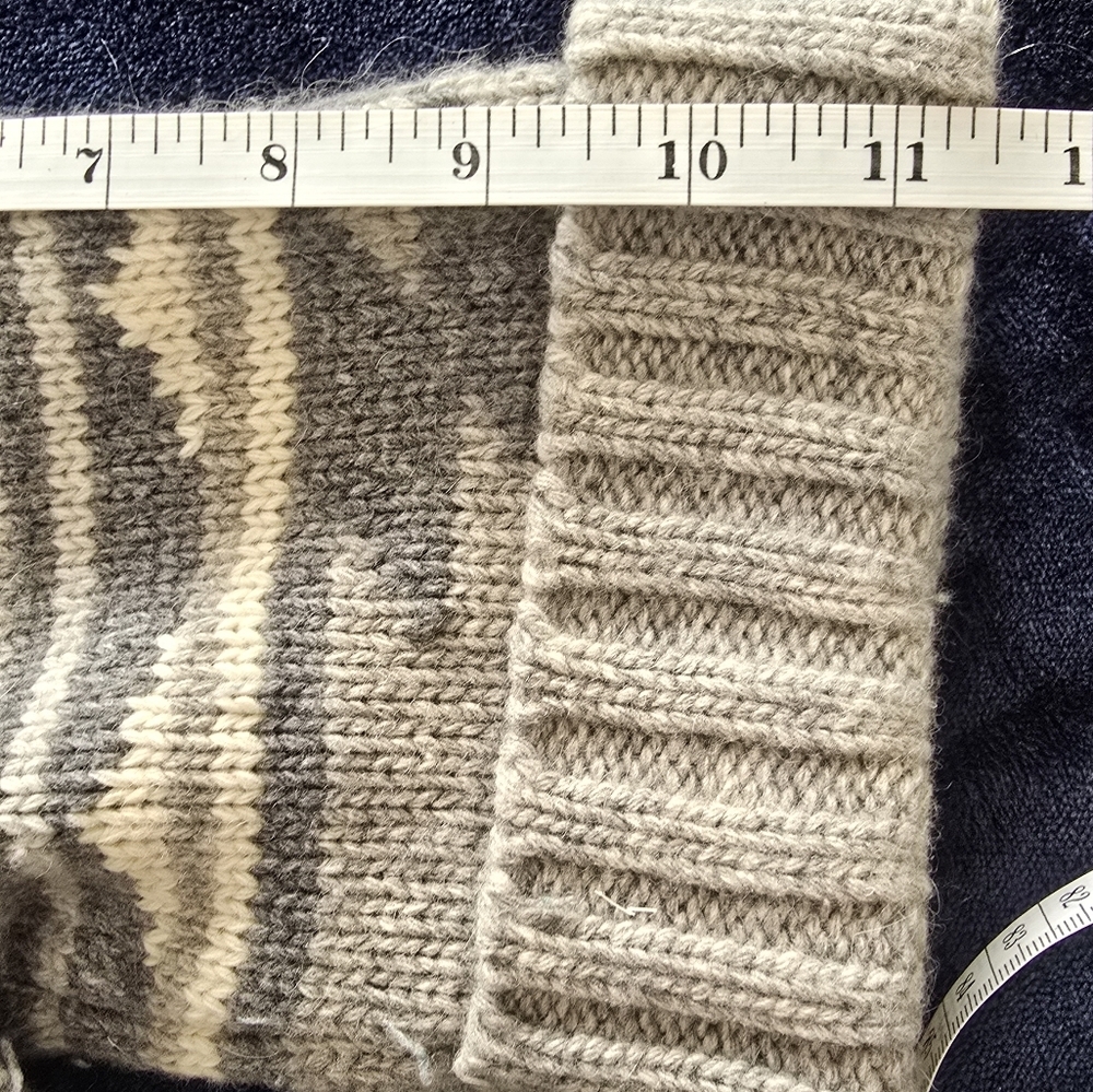 RALPH LAUREN WOOL Cardigan Grey Knit Southwestern Pattern Size M - Picture 13 of 13